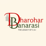 Dharohar Banarasi official logo representing a premium Indian brand offering authentic handcrafted Banarasi silk sarees, traditional weaving, and timeless elegance.
